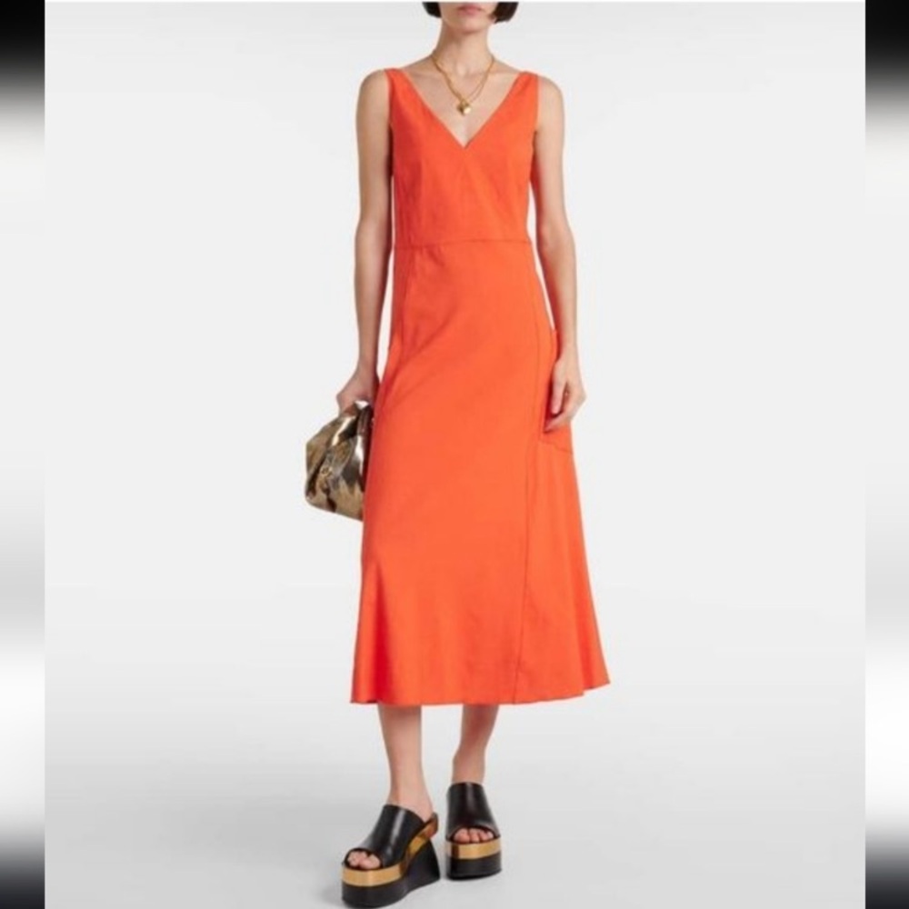 Vince linen blend dress size S color apricot new with tag